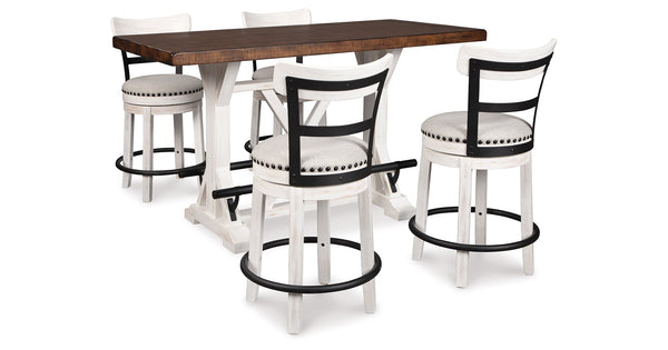 Valebeck White/Brown Counter Height Set