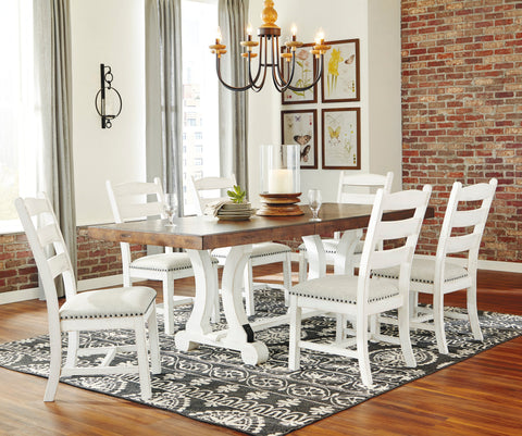 Valebeck White/Brown Rectangular Dining Set