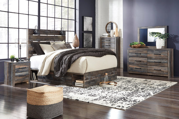 Drystan Multi LED Storage Platform Bedroom Set with 2 Drawers