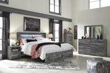 Baystorm Gray LED Storage Platform Bedroom Set