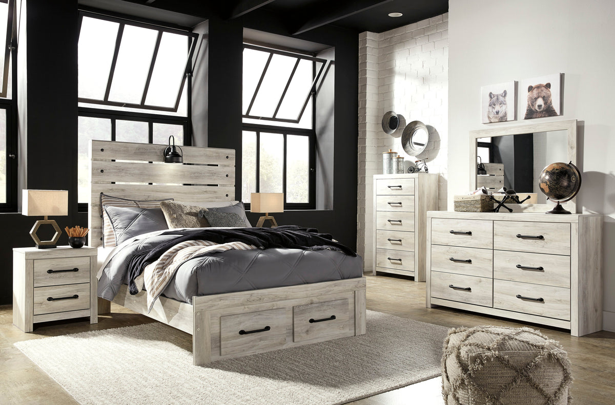 Cambeck Whitewash Storage Youth Panel Bedroom Set