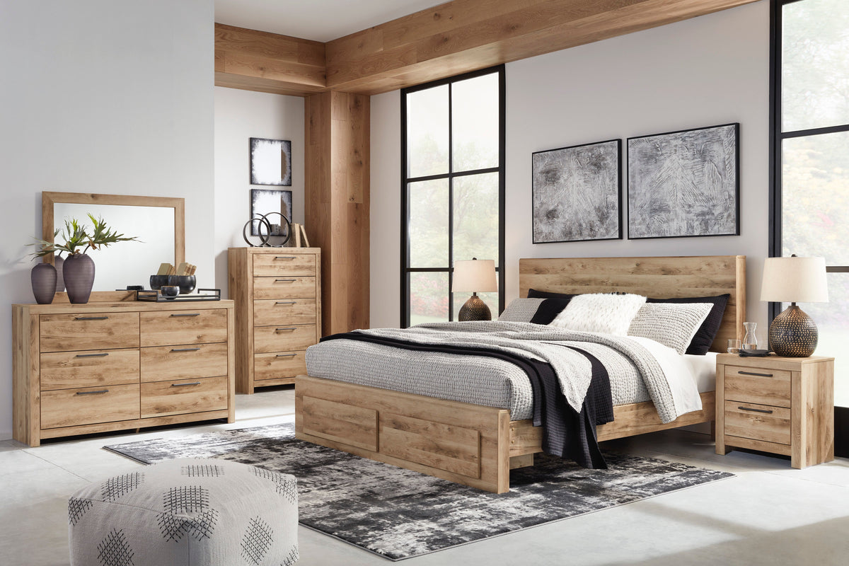 Hyanna Tan Brown Storage Platform Bedroom Set