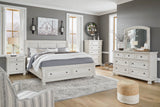 Robbinsdale Antique White Sleigh Storage Platform Bedroom Set