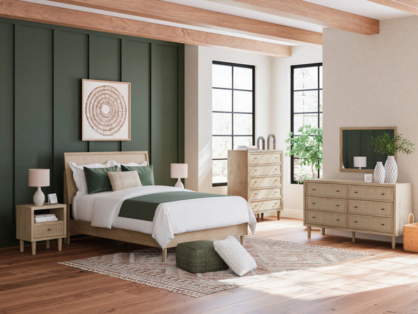 Cielden Tan Platform Bedroom Set