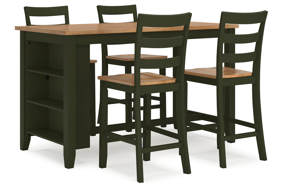 Gesthaven Natural/Green Counter Height Set