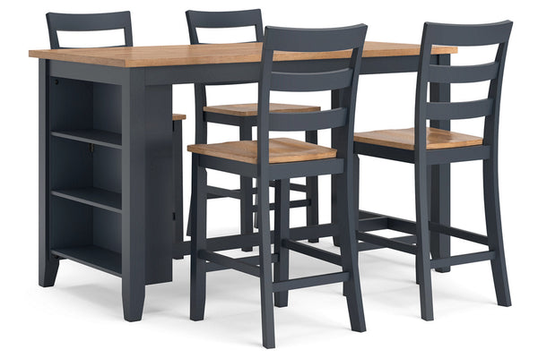 Gesthaven Natural/Blue Counter Height Set