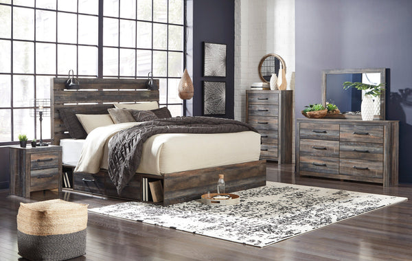 Drystan Multi LED Storage Platform Bedroom Set with 4 Drawers