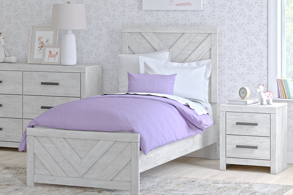 Cayboni Whitewash Youth Panel Bedroom Set