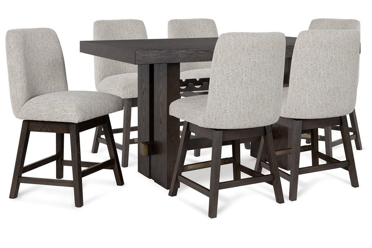 Burkhaus Dark Brown/Gray Counter Height Set