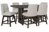 Burkhaus Dark Brown/Gray Counter Height Set