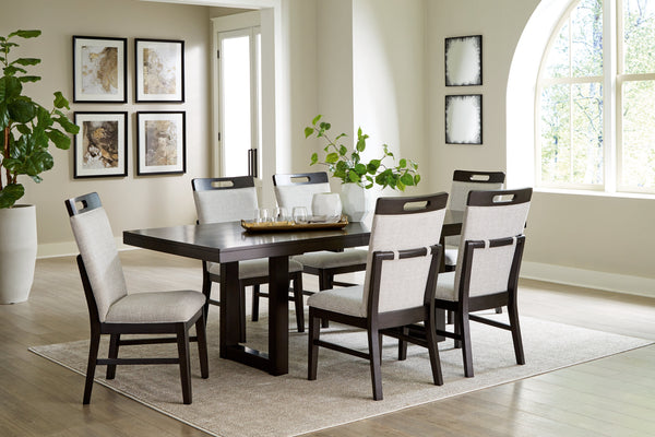 Neymorton Dark Grayish Brown Extendable Dining Room Set