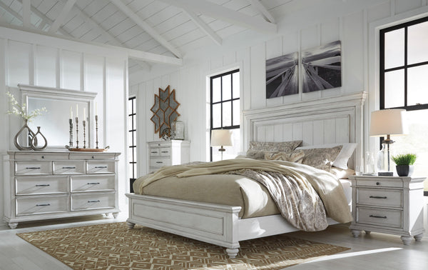 Kanwyn Whitewash Panel Bedroom Set — Queen