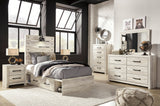 Cambeck Whitewash Storage Youth Platform Bedroom Set with 2 Drawers