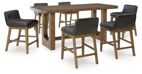 Cabalynn Light Brown/Black Counter Height Set
