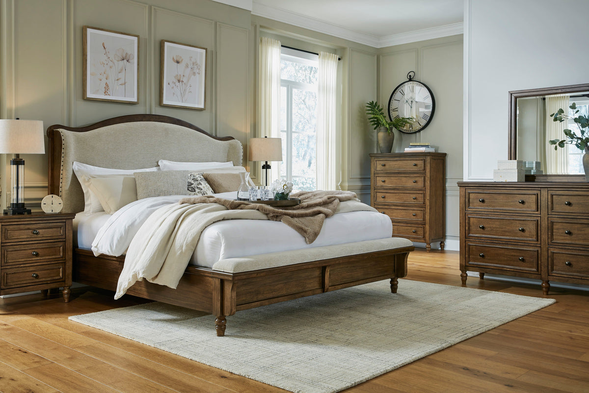 Sturlayne Brown Upholstered Panel Bedroom Set