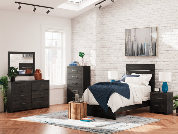 Hollivern Dark Gray Youth Panel Bedroom Set