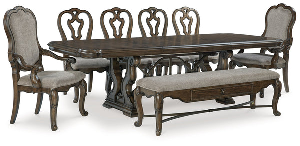 Maylee Dark Brown Dining Room Set