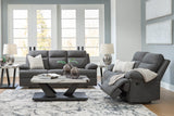 Side-Swipe Charcoal Reclining Living Room Set