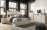 Cambeck Whitewash Storage Platform Bedroom Set with 2 Drawers