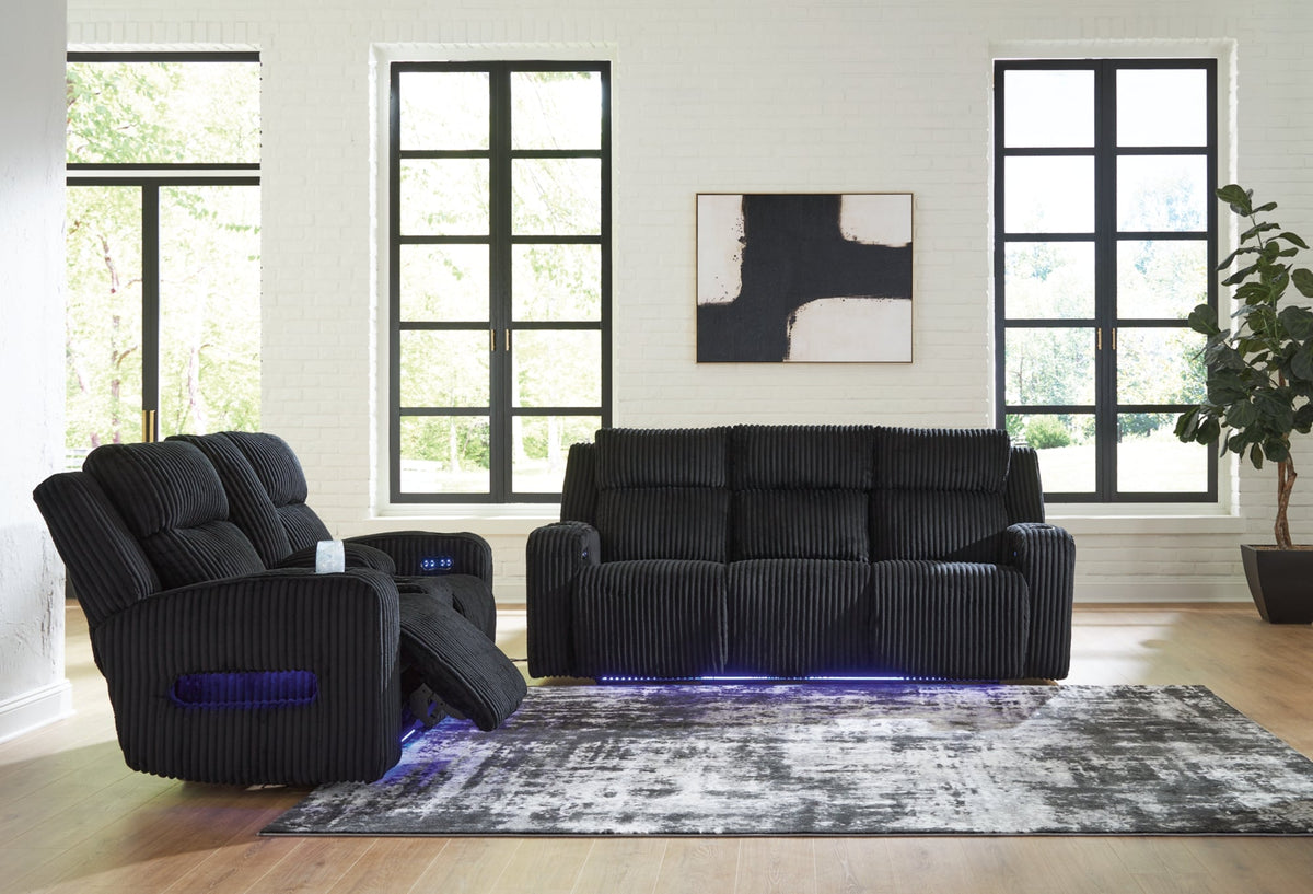 Forest Lake Black Power Reclining Living Room Set