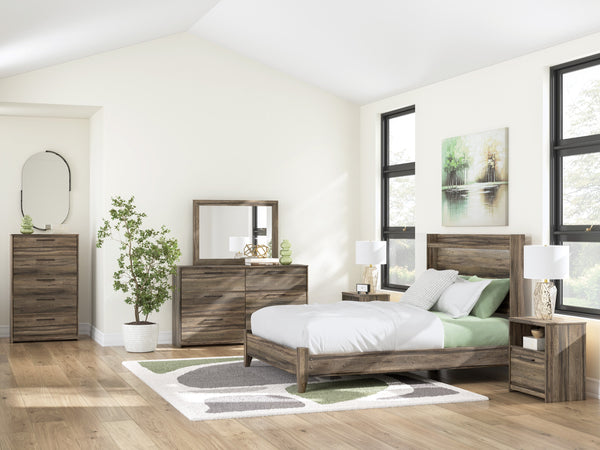 Elbrim Brown LED Panel Bedroom Set