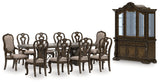 Maylee Dark Brown Dining Room Set with Storage