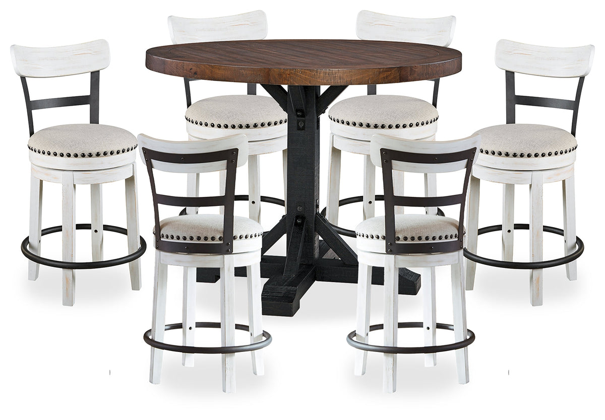Valebeck White/Brown Counter Height Set