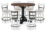 Valebeck White/Brown Counter Height Set