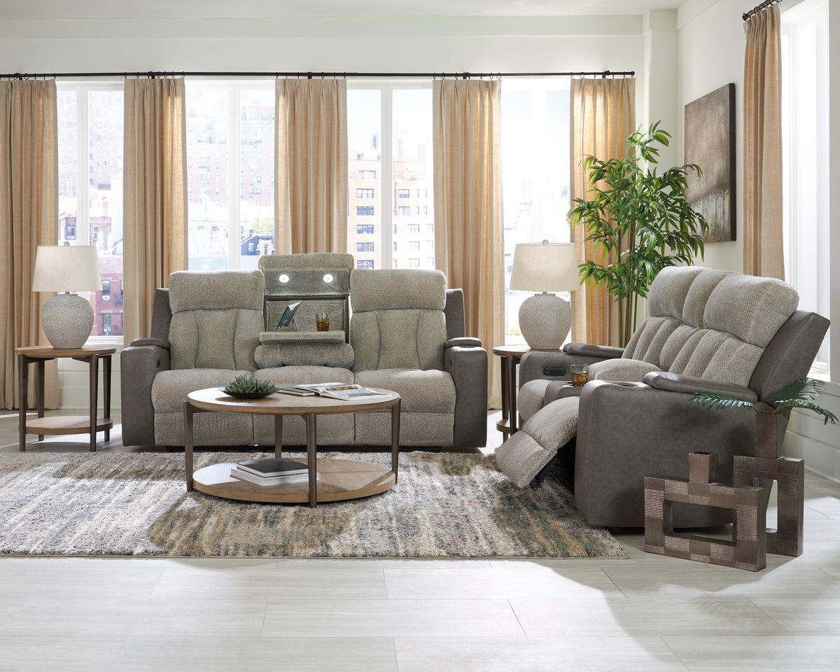 WhipLash Sisal Power Reclining Living Room Set