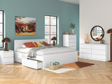 Onita White Storage Panel Platform Bedroom Set with 2 Drawers