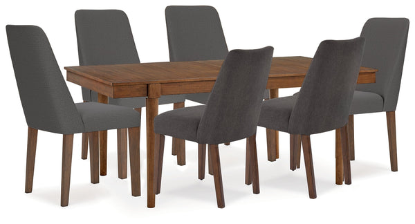 Lyncott Charcoal/Brown 92" Extension Dining Room Set