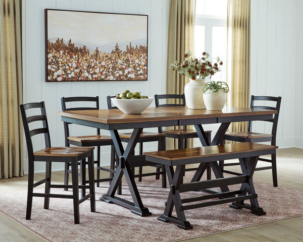 Wildenauer Brown/Black Counter Height Set