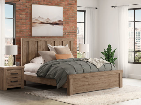Oliandon Light Brown Panel Bedroom Set