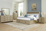 Calmoro Gray Bookcase Storage Panel Bedroom Set
