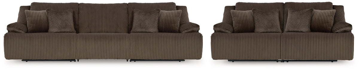 Top Tier Chocolate Reclining Living Room Set