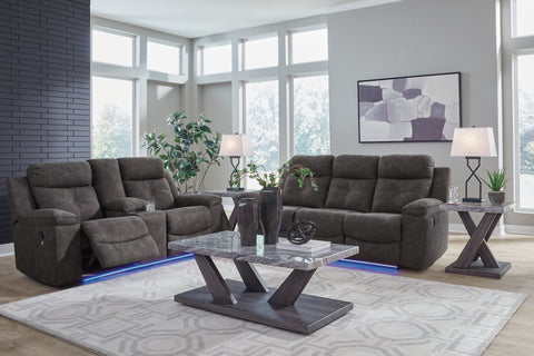 Brysonview Charcoal Reclining Living Room Set
