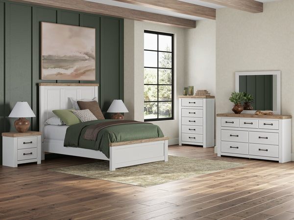 Savonport White/Brown Panel Bedroom Set