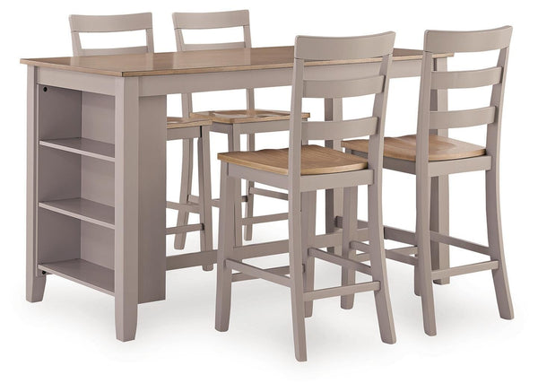 Harperfeld Natural/Gray Counter Height Set