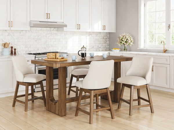 Cabalynn Light Brown/Oatmeal Counter Height Set