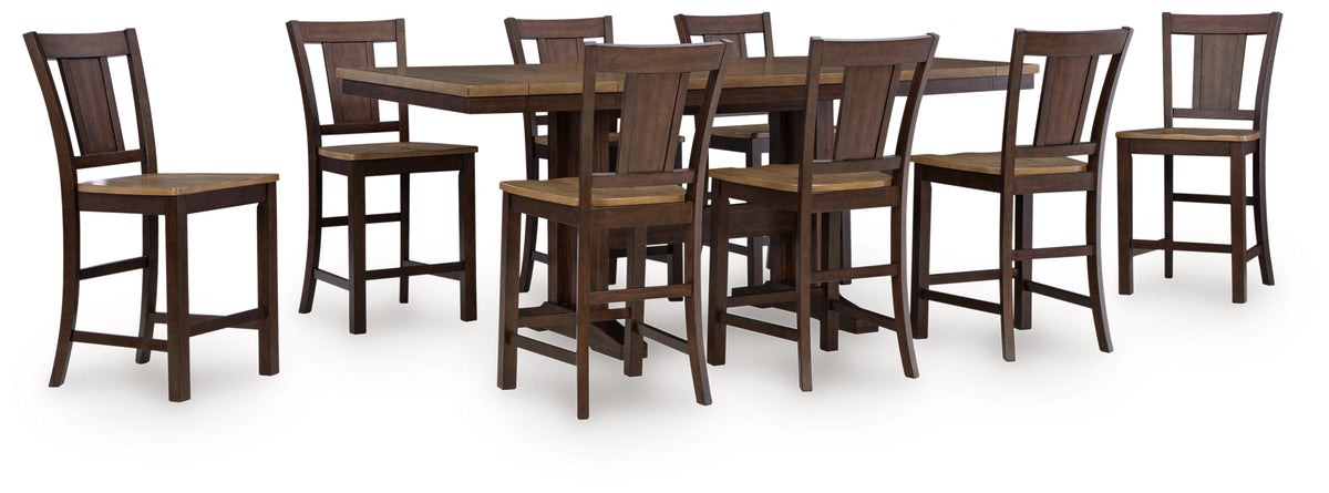 Rylandeen Light Brown/Dark Brown Counter Height Set
