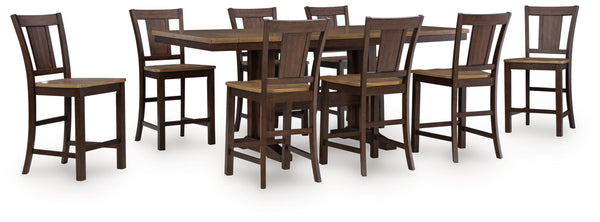 Rylandeen Light Brown/Dark Brown Counter Height Set
