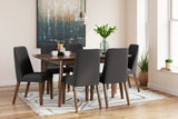 Lyncott Charcoal/Brown 64" Extension Dining Room Set