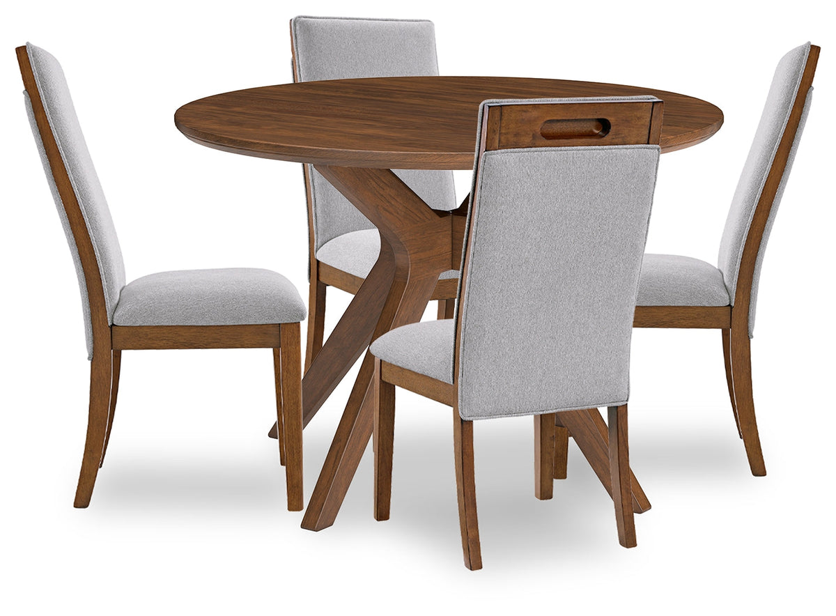 Lyncott Beige/Brown Round Dining Room Set