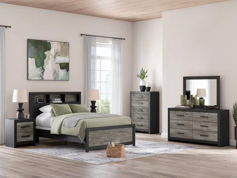 Broachmyn Black/Gray Bookcase Youth Panel Bedroom Set