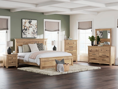 Makidern Tan Panel Bedroom Set
