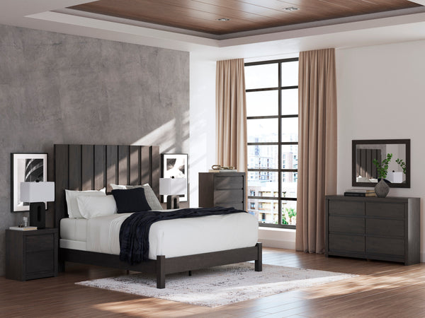 Fraluna Charcoal Panel Bedroom Set