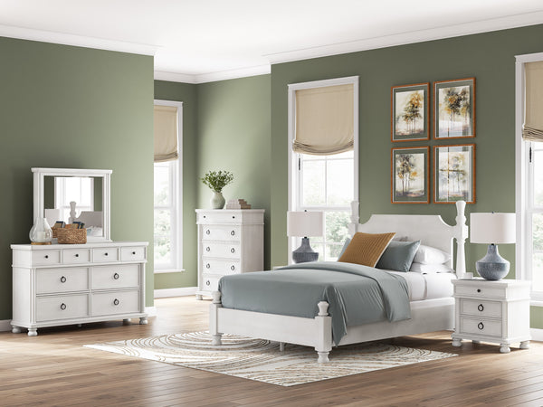 Rowlenstown Antique White Poster Bedroom Set