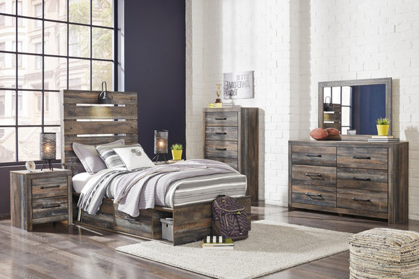 Drystan Multi LED Storage Youth Platform Bedroom Set with 2 Drawers