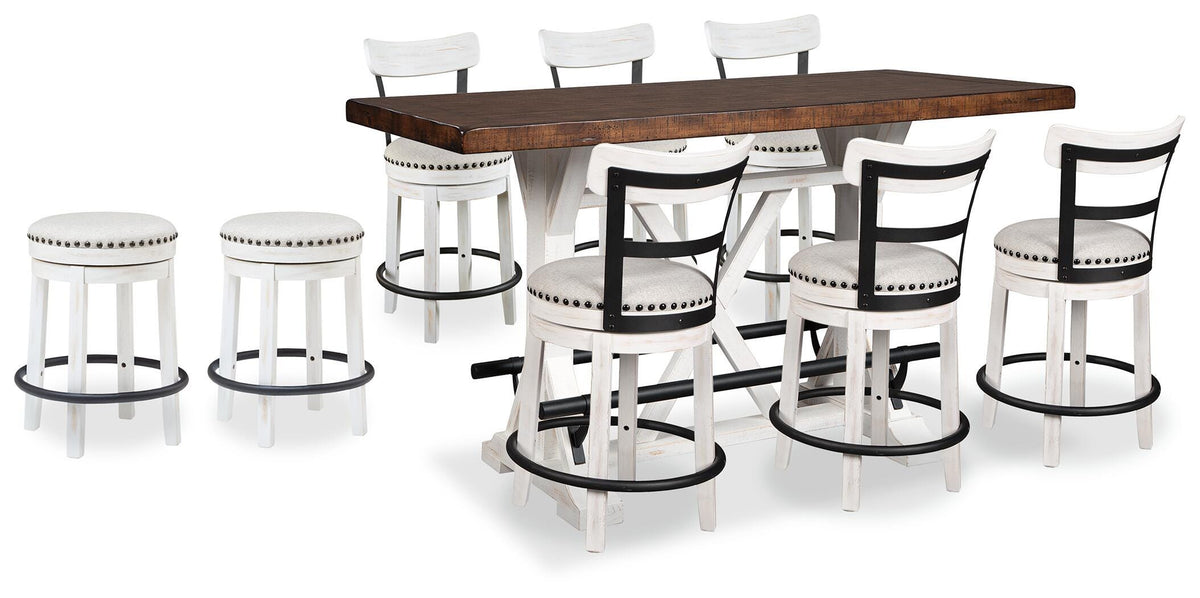 Valebeck White/Brown Counter Height Set