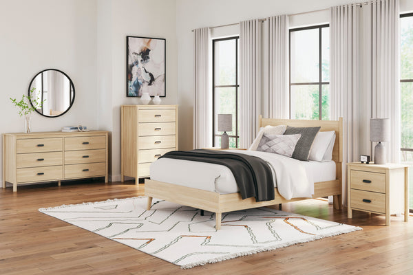 Cabinella Tan Full Platform Panel Bedroom Set